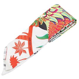 Bufanda Hermès Silk Twilly Mythiques Phoenix Blanco
