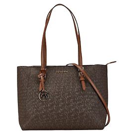 Bolsa Tote de Couro Michael Kors Signature Marrom