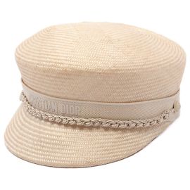 Christian Dior Dior Canvas Strohhut Reisehut Braun Beige