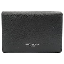 Yves Saint Laurent-Yves Saint Laurent Leather Card Holder-Black