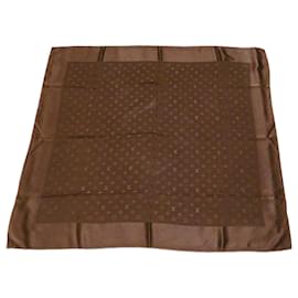 Louis Vuitton-Louis Vuitton Monogram Silk Scarf-Brown