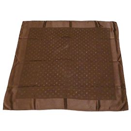 Bufanda de seda Monogram Louis Vuitton Castaño