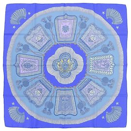 Bufanda de seda Hermès azul 90 cm Azul