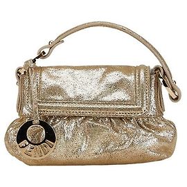Fendi Leather Chef Mini Handbag 8BK037 Gold Golden Metallic