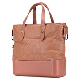 Chanel-Chanel Gabrielle Leather 2WAY Handbag-Pink