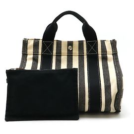 Hermès Hermes Cannes PM Canvas Tote Bag Black