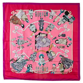 Hermès Sciarpa in seta Hermes Hello Dolly Multicolore Rosa