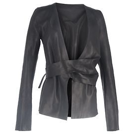 Rick Owens Wrap Jacket in Black Leather Black