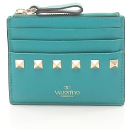 Valentino Garavani-Valentino Garavani Rockstud Card Case Green-Green