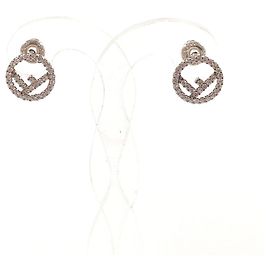 Orecchini in metallo con strass Fendi 8AG738 Argento Metallico