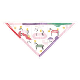 Hermès Cachecol Triangular 70 de Seda Hermes Branco