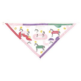 Hermès Écharpe Triangle 70 en Soie Hermes Blanc