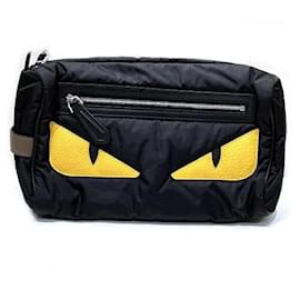 Fendi-Fendi Nylon Bugs Eye Pouch 7VA494-Black