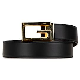 Gucci-Cinto de couro reversível Gucci com fivela quadrada G-Preto