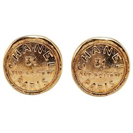 Chanel-Chanel Cambon Gold Plated Earrings-Golden,Metallic