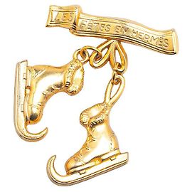Hermès Spilla Motivo Scarpa da Skate Hermes Oro D'oro Metallico