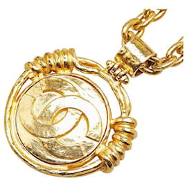 Chanel-Chanel Vintage Coco Mark Chain Necklace Gold-Golden,Metallic