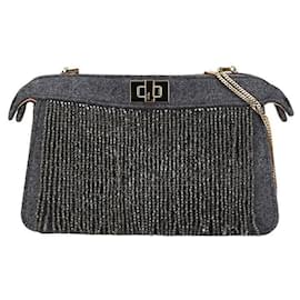 Fendi-Sac à bandoulière Fendi Peekaboo ISeeU Small Chain-Gris