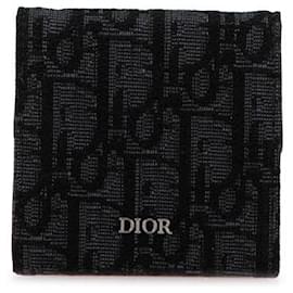 Christian Dior-Dior Leather Jacquard Coin Case-Blue