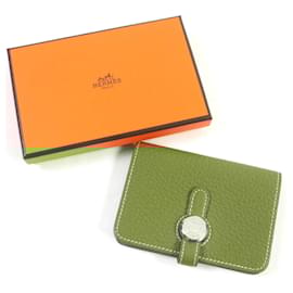 Hermès-HERMES Dogon Compact Card Holder Togo 2019-Golden,Metallic