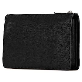 Fendi-Fendi Leather Selleria Bugs Monster Clutch Bag-Black