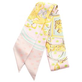 Hermès Bufanda Twilly de seda Hermes Brides de Gala Love Rosa