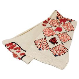 Loewe Embroidery Knit Animal Scarf White