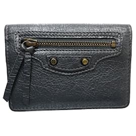 Balenciaga-Balenciaga Leather Card Case 477453-Grey
