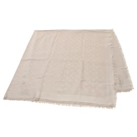 Sciarpa Monogram in lana e seta Louis Vuitton M71336 Marrone Beige