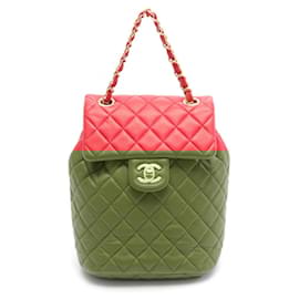 Chanel-Chanel Matelasse Lambskin Backpack Red-Red