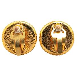 Chanel-Chanel Vintage Coco Mark Round Earrings Gold-Golden,Metallic