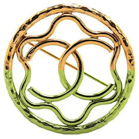 Chanel-Chanel Coco Mark Circle Motif Brooch Gold-Golden,Metallic