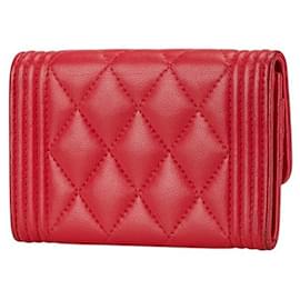 Chanel-Chanel Lambskin Card Case Pink-Pink