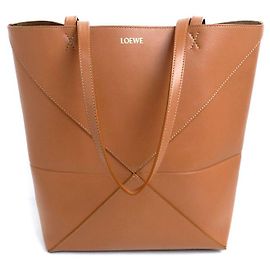Borsa Tote Media Pieghevole Loewe Puzzle Marrone