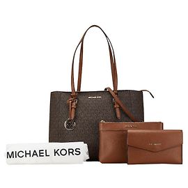 Borsa Tote 2WAY Signature Michael Kors Marrone