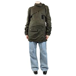 Saint Laurent Grüner gewachster Militärparka - Größe UK 8 Grün