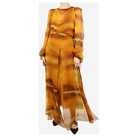 Petar Petrov Robe maxi Acalia orange - taille UK 8 Orange