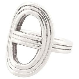 Hermès HERMES ANCHOR CHAIN RING 24 GM 54 SOLID SILVER 9.8G BOX Silvery