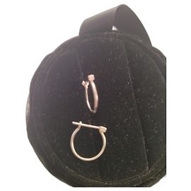 Autre Marque Brincos mini argolas OFEE em ouro branco e diamantes Prata