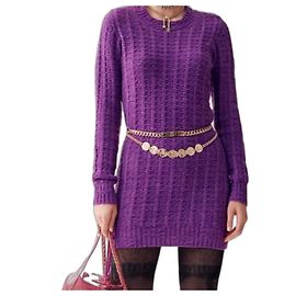 Chanel Violette Strickkleid Lila