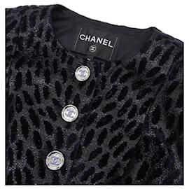 Chanel-Noir Tweed Dakar Jacket-Black,Silvery