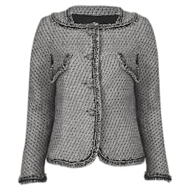 Chanel-Tweed Gray Jacket-Black,Grey,Dark grey