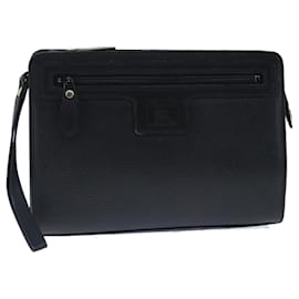 Autre Marque-Burberrys Clutch Bag Leather Black Auth ep6752-Black
