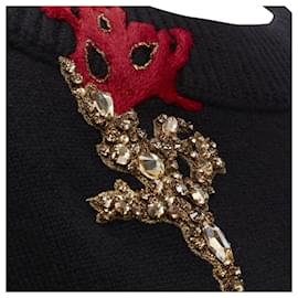 Alexander Mcqueen-Alexander McQueen cashmere crystal embroidery sweater-Black