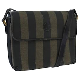 Fendi-Sac à épaule en toile Pecan FENDI marron noir Auth bs20143-Marron,Noir