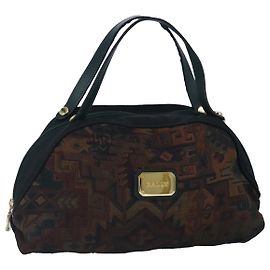 Bolsa BALLY de lona verde marrom Auth ti2363 Marrom Verde