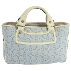 Céline-CELINE C Macadam Canvas Hand Bag Light Blue Auth 105139-Light blue