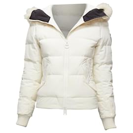 Autre Marque-Rossignol fur trim hood logo hooded down puffer jacket-White,Cream
