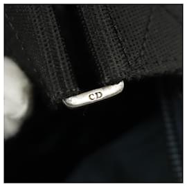 Christian Dior-Christian Dior Trotter Canvas Shoulder Bag Navy Silver Auth bs19758-Silvery,Navy blue