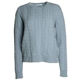 Max Mara, blauer Kabelstrickpullover Blau